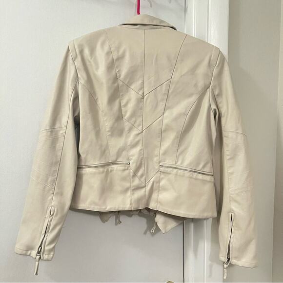 Blank NYC FAUX LEATHER JACKET IN VANILLA LATTE Size Medium - Picture 7 of 11